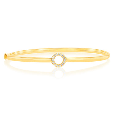 9ct Yellow Gold Silverfilled Fancy Bangle
