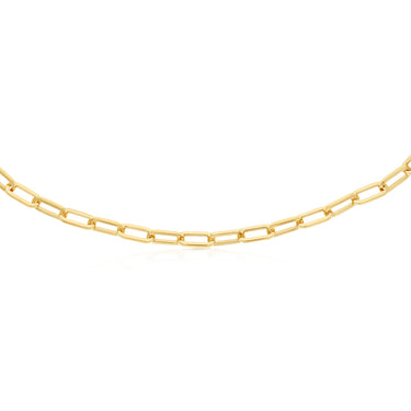 9ct Yellow Gold Silverfilled Solid Paperclip 50cm Chain