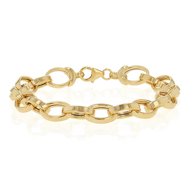 9ct Yellow Gold Silverfilled Hollow Belcher 19cm Bracelet