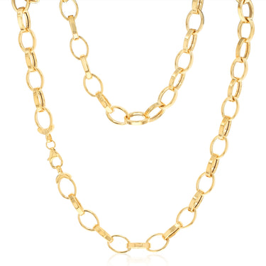 9ct Yellow Gold Silverfilled Hollow Belcher 45cm Chain