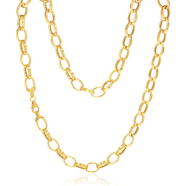 9ct Yellow Gold Silverfilled Hollow Belcher 50cm Chain