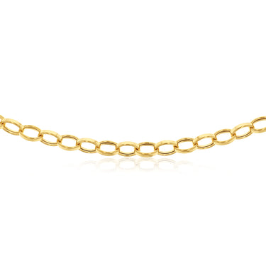 9ct Yellow Gold Silverfilled Hollow Belcher 50cm Chain