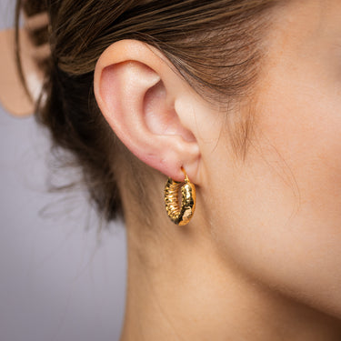 9ct Yellow Gold Silverfilled Sparkle Hoop 10mm Earrings