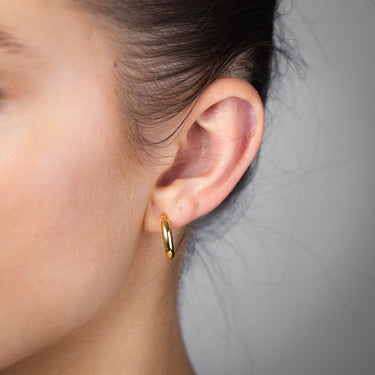 9ct Yellow Gold Silverfilled Hollow 10mm Hoop Earrings