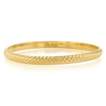 9ct Yellow Gold Silverfilled Twisted Pattern 65mm Bangle