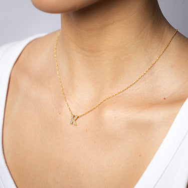 9ct Yellow Gold Silverfilled Initial Letter "K" Pendant On Chain