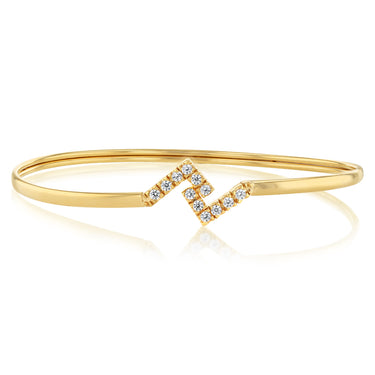 9ct Silverfilled Crystal Fancy Zigzag Bangle