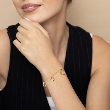 9ct Silverfilled Heart Charm Fancy Bracelet