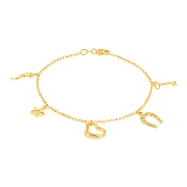 9ct Silverfilled 5 Charm Bracelet