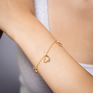 9ct Silverfilled 5 Charm Bracelet