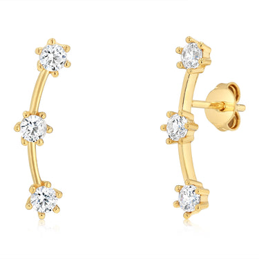 9ct Silverfilled CZ Trio Constellation Stud Earrings