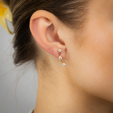9ct Silverfilled CZ Trio Constellation Stud Earrings