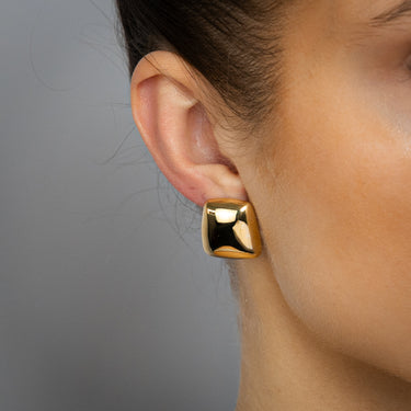 9ct Silverfilled Polished Square Stud Earrings