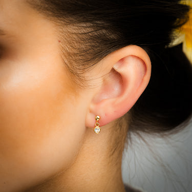 9ct Silverfilled Heart Shape Drop Earrings