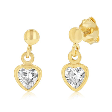 9ct Silverfilled Heart Shape Drop Earrings