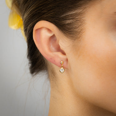 9ct Silverfilled Heart Shape Drop Earrings