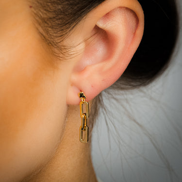 9ct Silverfilled Link Chain Stud Earrings