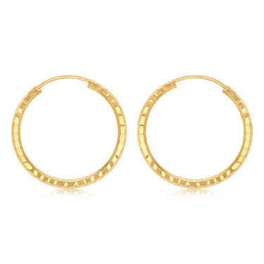 9ct Silverfilled Dicut Hoop Earrings