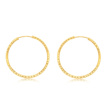 9ct Silverfilled Dicut Hoop Earrings