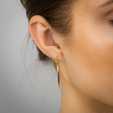 9ct Silverfilled Dicut Hoop Earrings