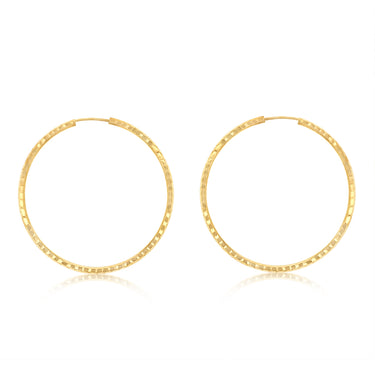 9ct Silverfilled Dicut Hoop Earrings