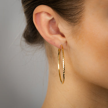 9ct Silverfilled Dicut Hoop Earrings