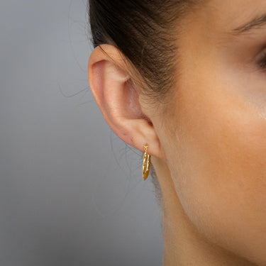 9ct Yellow Gold Silverfilled Twisted Horseshoe Hoop Earrings