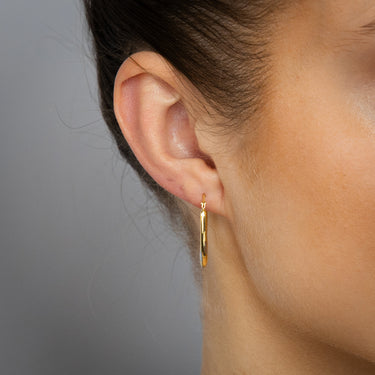 9ct Two Tone Silverfilled Creole Hoop Earrings