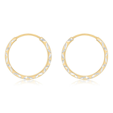 9ct Yellow Gold Silverfilled Twisted Sleeper Earrings