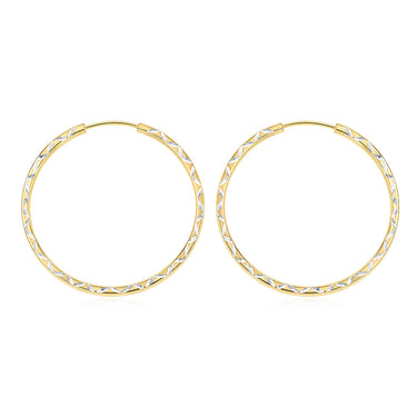 9ct Yellow Gold Silverfilled Twisted Sleeper Earrings