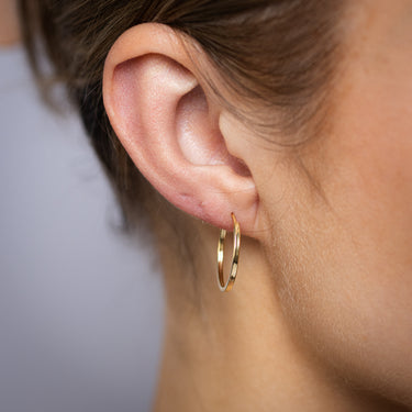 9ct Yellow Gold Silverfilled Plain Sleeper Earrings