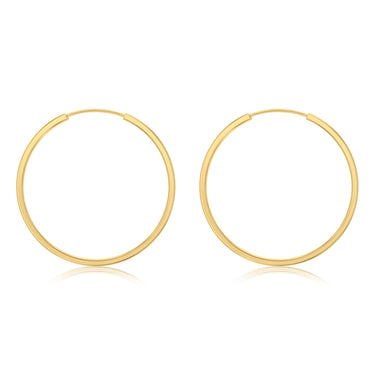 9ct Yellow Gold Silverfilled Plain Sleeper Earrings