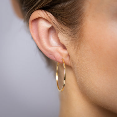 9ct Yellow Gold Silverfilled Plain Sleeper Earrings