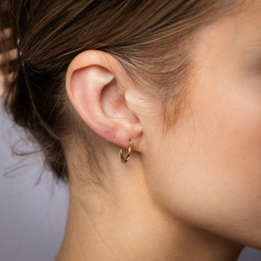 9ct Yellow Gold Silverfilled Twisted Hoop Earrings