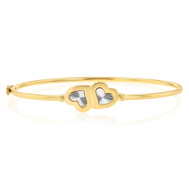 9ct Yellow Gold Silverfilled Heart Bangle