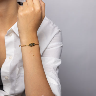 9ct Yellow Gold Silverfilled Heart Bangle