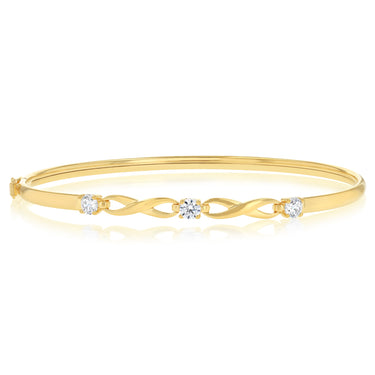 9ct White Gold Silverfilled Infinity Bangle