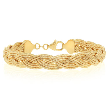 9ct Yellow Gold Silverfilled Herringbone Bracelet