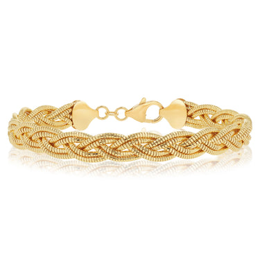 9ct Yellow Gold Silverfilled Multi Strand Braided Bracelet