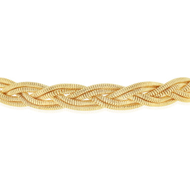 9ct Yellow Gold Silverfilled Braided Herringbone Bracelet
