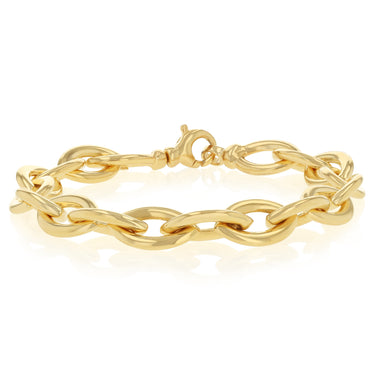 9ct Silverfilled Yellow Gold Fancy Curb Chain Bracelet