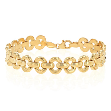 9ct Silverfilled Yellow and White Gold Anchor Chain Bracelet