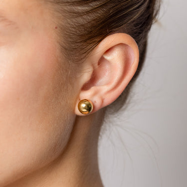 9ct White Gold Silverfilled Polished Ball Stud Earrings