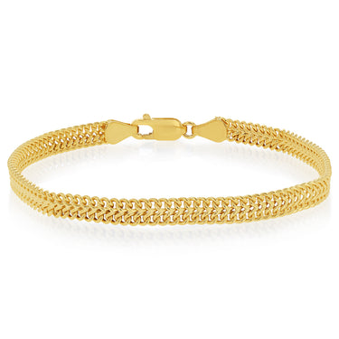 9ct Yellow Gold Silverfilled Mesh 65 Gauge 19cm Bracelet
