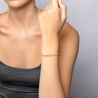 9ct Yellow Gold Silverfilled Mesh 65 Gauge 19cm Bracelet