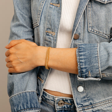 9ct Yellow Gold Silverfilled Mesh 100 Gauge 19cm Bracelet