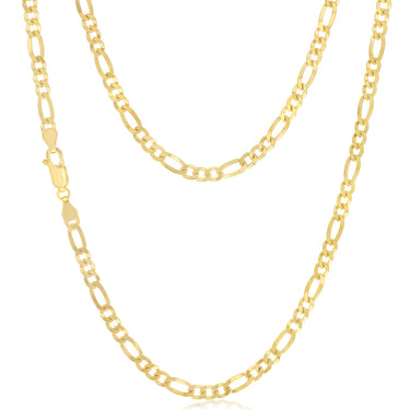 9ct Yellow Gold Silver Filled Figaro 1:3 100 Gauge 55cm Chain