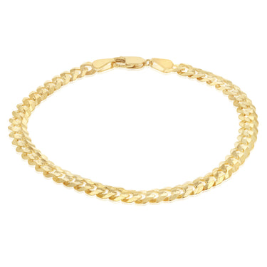 9ct Yellow Gold Silverfilled Curb Concave Lightweight 130 Gauge 21cm Bracelet