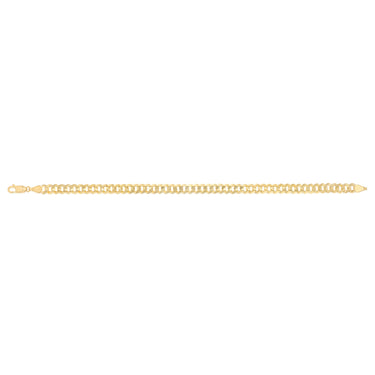 9ct Yellow Gold Silverfilled Curb Concave Lightweight 130 Gauge 21cm Bracelet