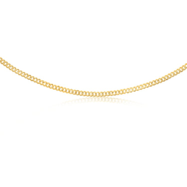 9ct Yellow Gold Silver Filled Curb Concave Lightweight 130 Gauge 50cm Chain